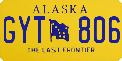AK license plate GYT806