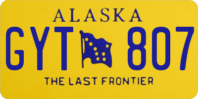 AK license plate GYT807