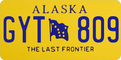 AK license plate GYT809