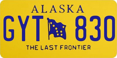 AK license plate GYT830