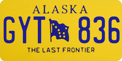 AK license plate GYT836