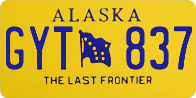 AK license plate GYT837