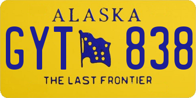 AK license plate GYT838