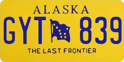 AK license plate GYT839