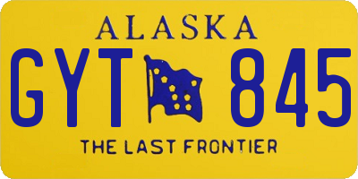 AK license plate GYT845