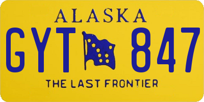 AK license plate GYT847