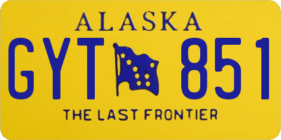 AK license plate GYT851