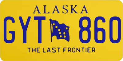 AK license plate GYT860