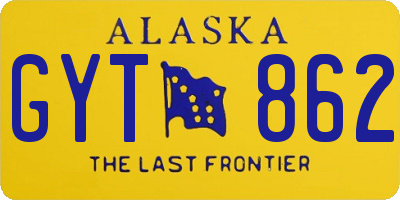 AK license plate GYT862