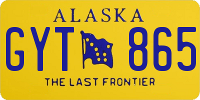 AK license plate GYT865