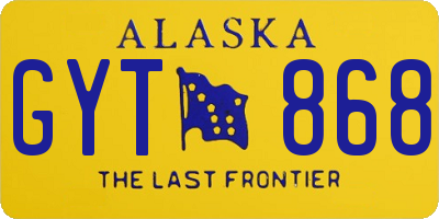 AK license plate GYT868