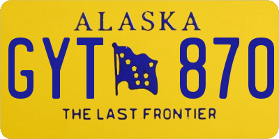 AK license plate GYT870