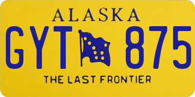 AK license plate GYT875