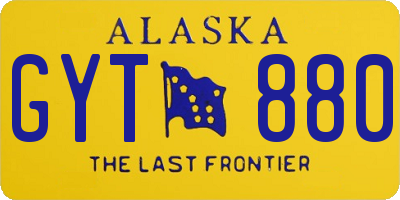 AK license plate GYT880