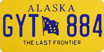 AK license plate GYT884