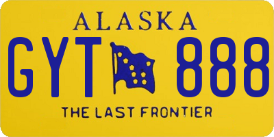 AK license plate GYT888