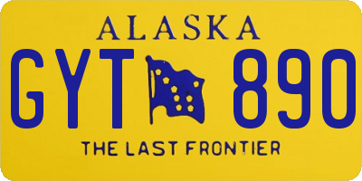 AK license plate GYT890