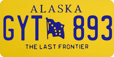 AK license plate GYT893