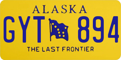 AK license plate GYT894