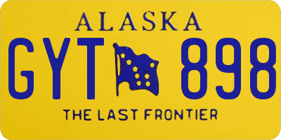 AK license plate GYT898