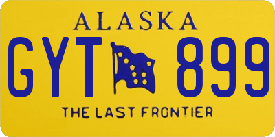 AK license plate GYT899