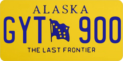 AK license plate GYT900