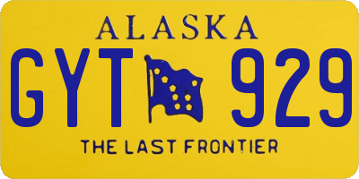 AK license plate GYT929