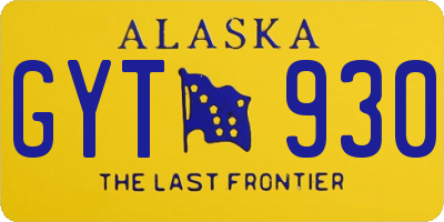 AK license plate GYT930