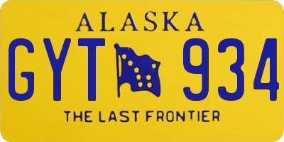 AK license plate GYT934