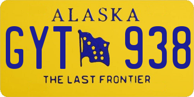 AK license plate GYT938