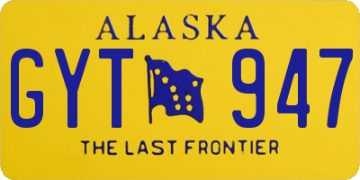 AK license plate GYT947