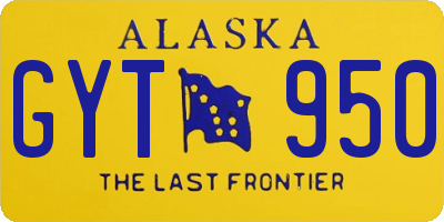 AK license plate GYT950