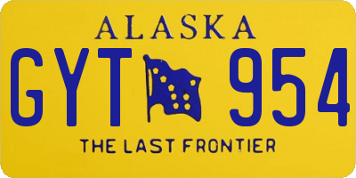 AK license plate GYT954