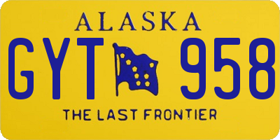 AK license plate GYT958