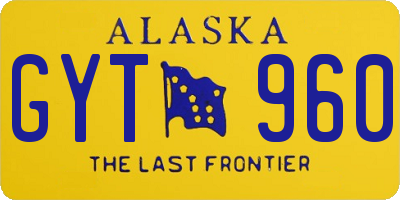 AK license plate GYT960