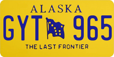 AK license plate GYT965