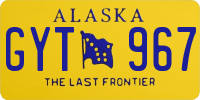 AK license plate GYT967