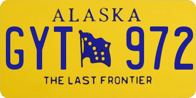 AK license plate GYT972