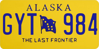 AK license plate GYT984