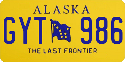AK license plate GYT986
