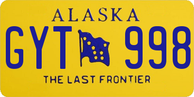 AK license plate GYT998