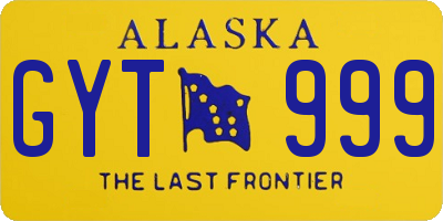 AK license plate GYT999