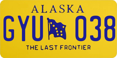 AK license plate GYU038