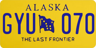 AK license plate GYU070
