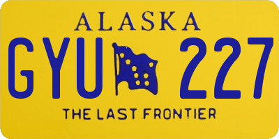 AK license plate GYU227