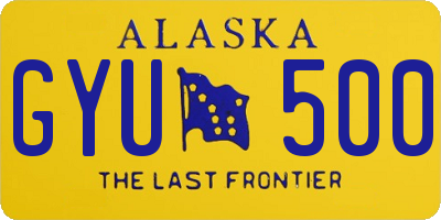 AK license plate GYU500