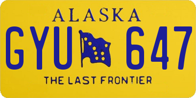 AK license plate GYU647