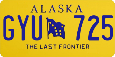 AK license plate GYU725