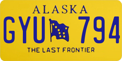 AK license plate GYU794