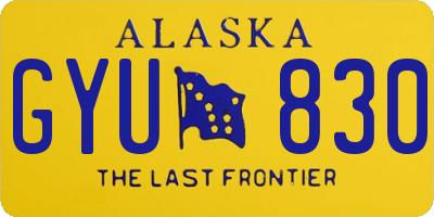AK license plate GYU830